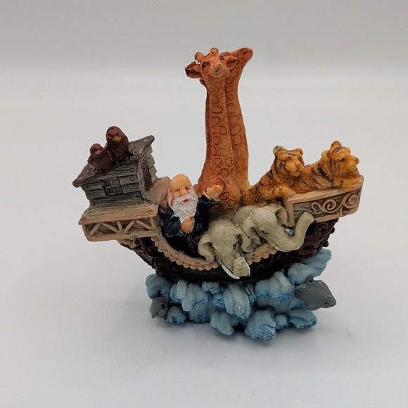 Other - Noah's Ark Resin Figurine Miniature Religious Decor Animals Giraffes Elephants